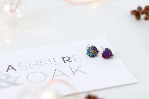 Iridescent Chalcopyrite Earrings