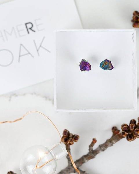 Iridescent Chalcopyrite Earrings